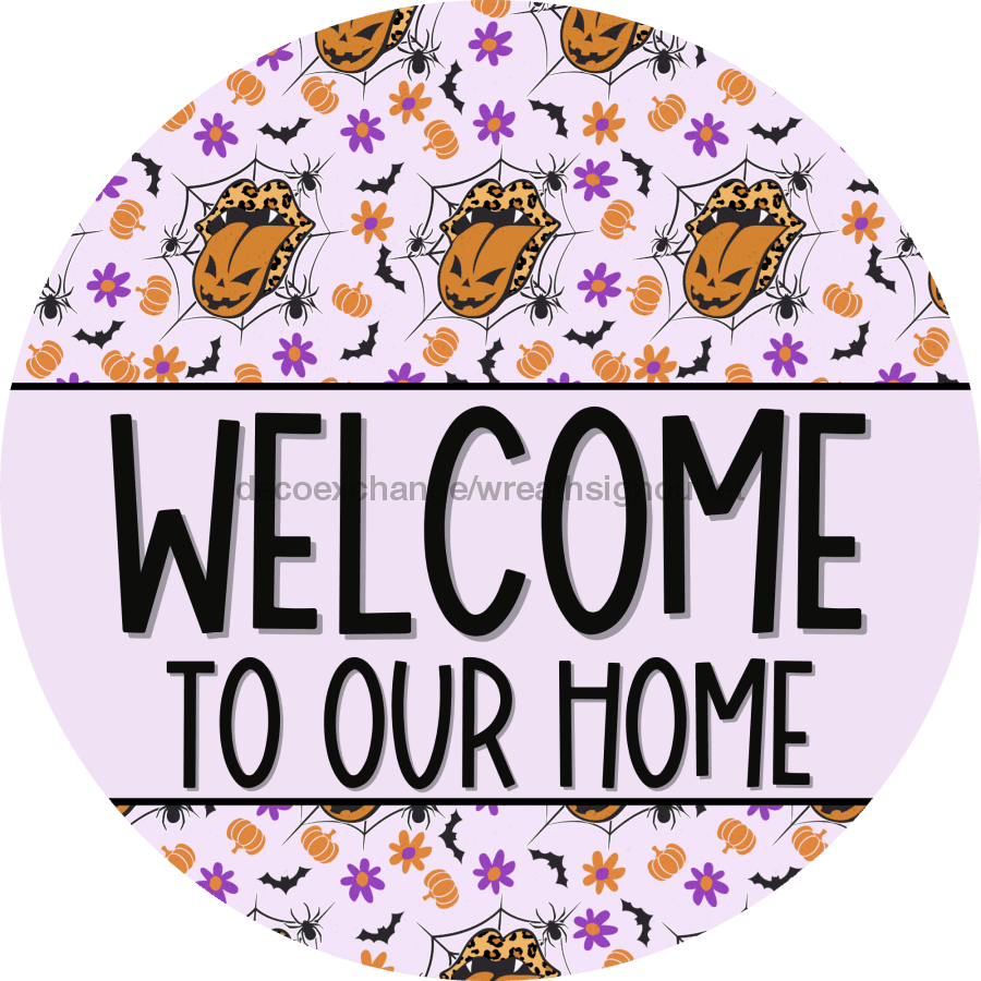 Wreath Sign Halloween Wreath Sign Lips Boo Decoe-2386 For Round vinyl