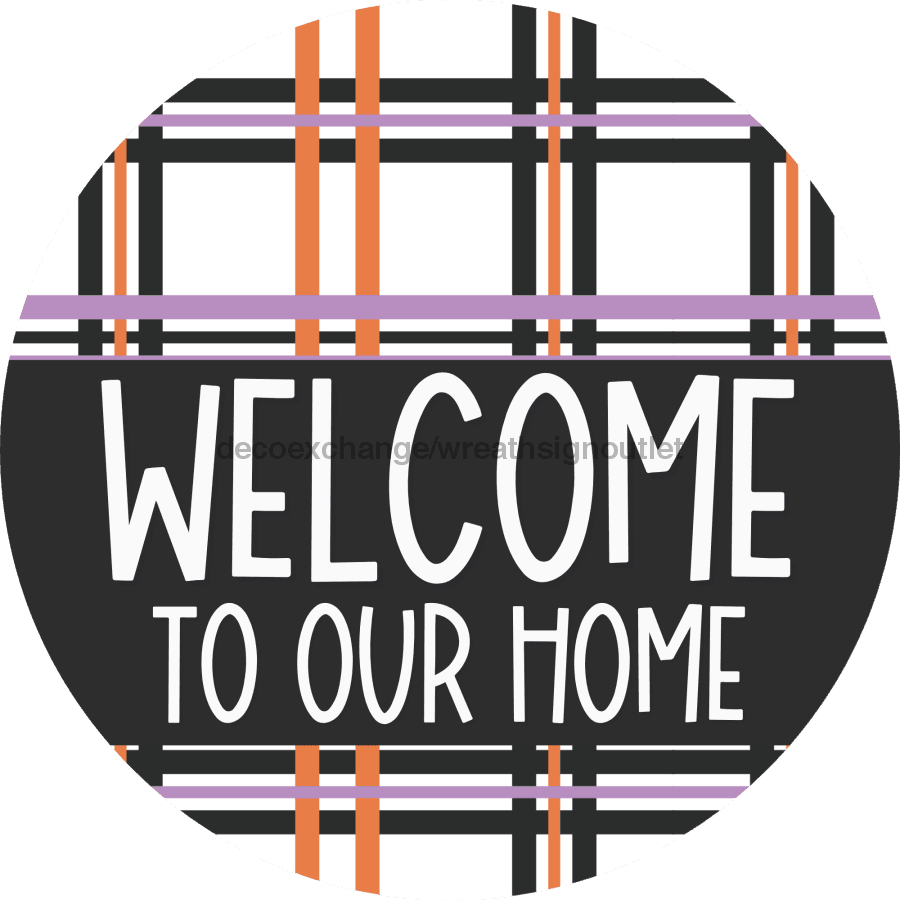 Wreath Sign Halloween Wreath Sign Welcome Decoe-2402 For Round vinyl