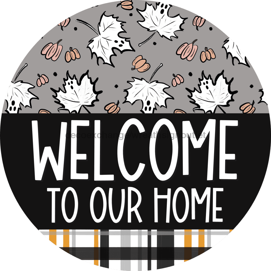 Wreath Sign Halloween Wreath Sign Welcome Fall Decoe-2369 For Round vinyl