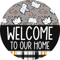 Thumbnail for Wreath Sign Halloween Wreath Sign Welcome Fall Decoe-2369 For Round vinyl