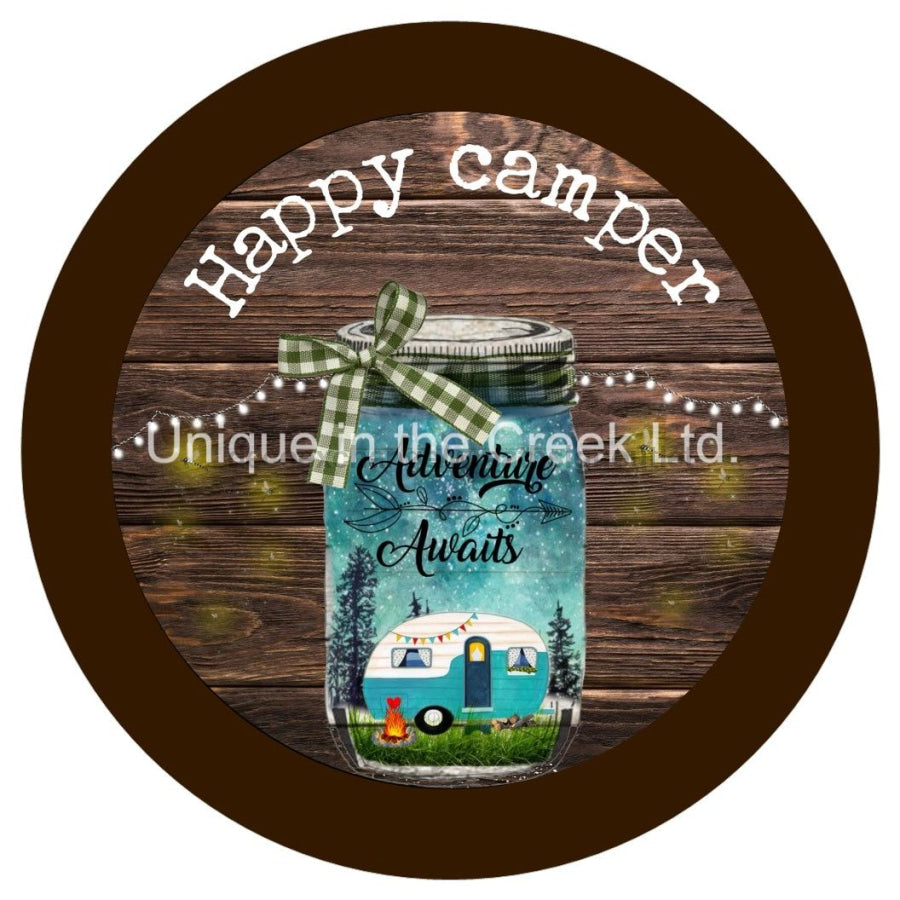 HAPPY CAMPER RV EVERYDAY 10.5" Vinyl Wreath Sign - UTIC-VINYL-V1111