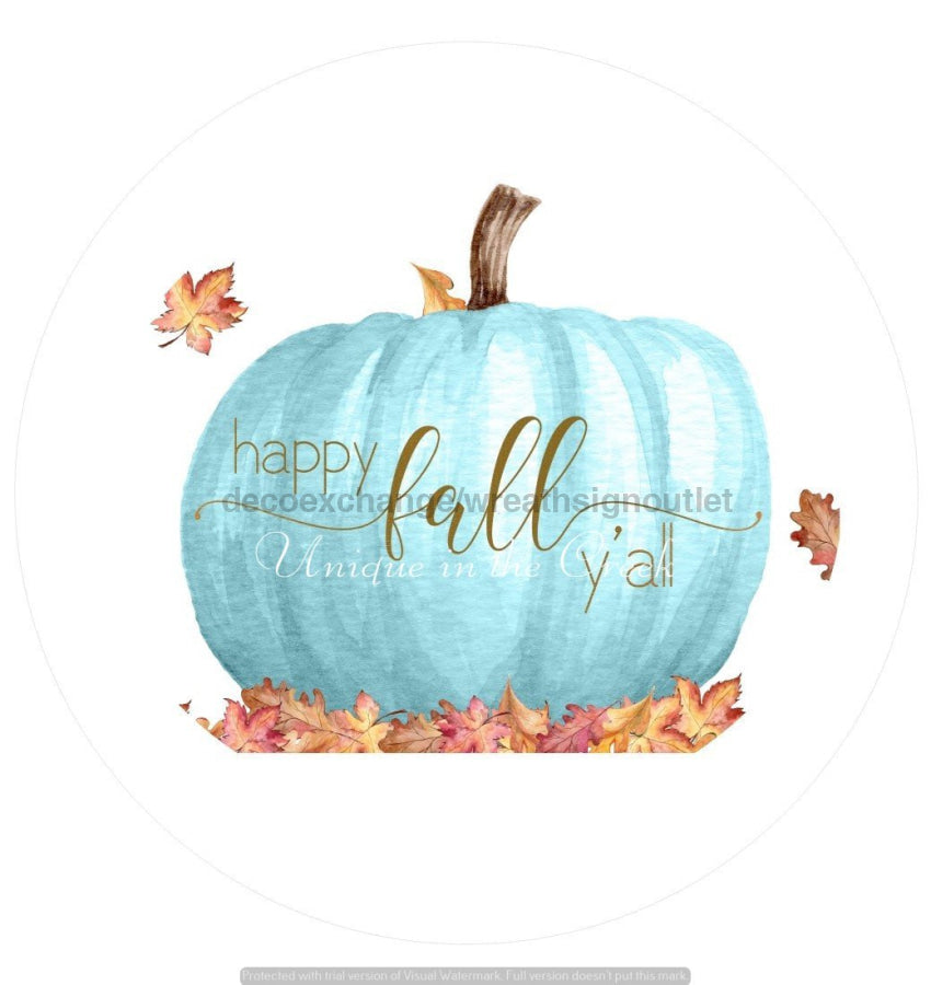 Happy Fall Pumpkin Autumn 10.5" Vinyl Wreath Sign - UTIC-VINYL-V673