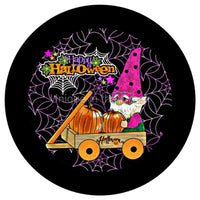 Thumbnail for Happy Halloween Pumpkin Cart Autumn Fall 10.5" Vinyl Wreath Sign - UTIC-VINYL-V1185