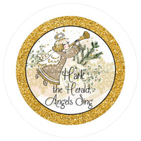 Thumbnail for HARK THE HERALD ANGELS SING WINTER CHRISTMAS RELIGIOUS 10.5" Vinyl Wreath Sign - UTIC-VINYL-V1345