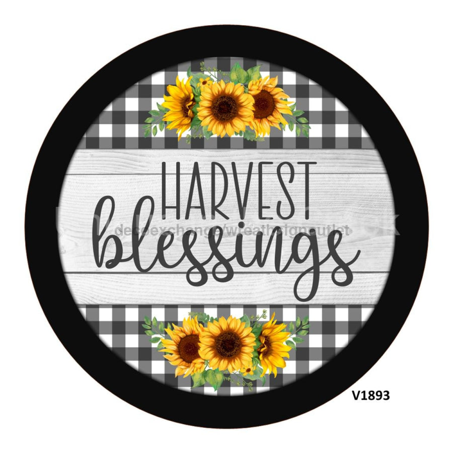 HARVEST BLESSING SUNFLOWER FALL 10.5" Vinyl Wreath Sign - UTIC-VINYL-V1893