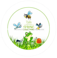 Thumbnail for HELLO BUGS FROG SPRING SUMMER 10.5" Vinyl Wreath Sign - UTIC-VINYL-V1019
