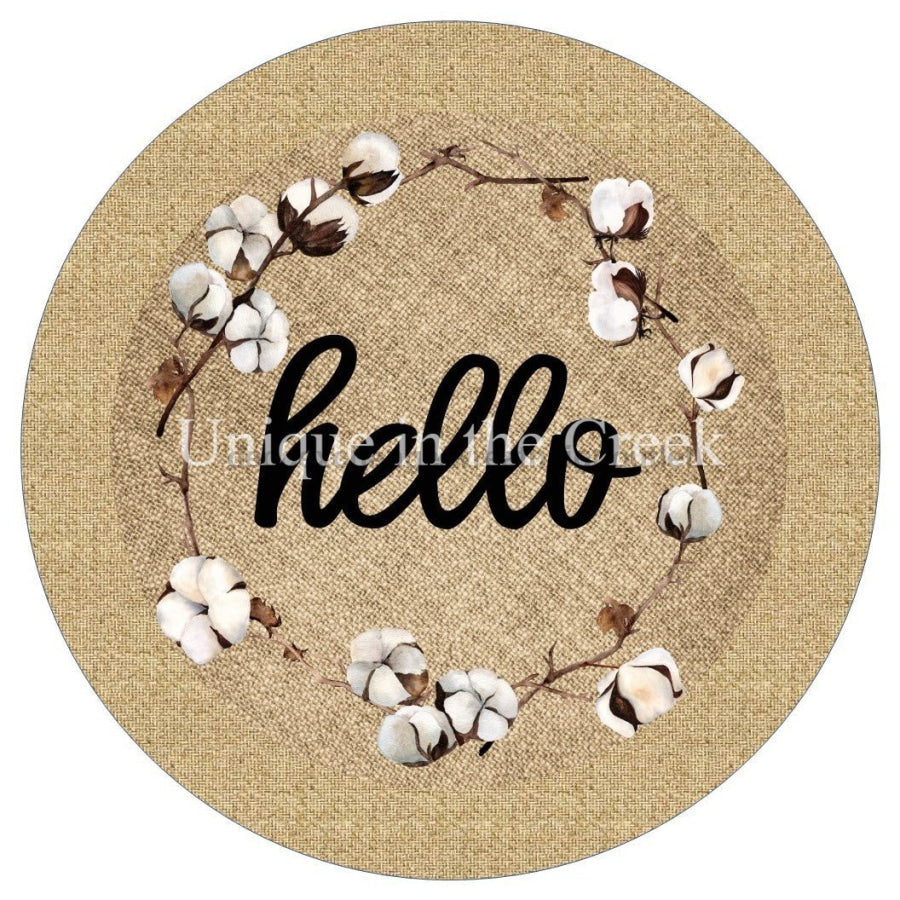 HELLO COTTON WELCOME FALL EVERYDAY 10.5" Vinyl Wreath Sign - UTIC-VINYL-V718