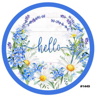 Thumbnail for HELLO DAISY FLOWER SPRING SUMMER 10.5" Vinyl Wreath Sign - UTIC-VINYL-V1449