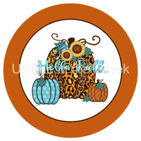 Thumbnail for HELLO FALL CHIC PUMPKINS AUTUMN 10.5" Vinyl Wreath Sign - UTIC-VINYL-V1290