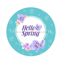 Thumbnail for HELLO SPRING FLOWERS 10.5" Vinyl Wreath Sign - UTIC-VINYL-V1022