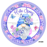 Thumbnail for HELLO SPRING GNOMES FLOWERS EVERYDAY 10.5" Vinyl Wreath Sign - UTIC-VINYL-V1425