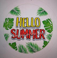 Thumbnail for HELLO SUMMER WELCOME 10.5" Vinyl Wreath Sign - UTIC-VINYL-V255