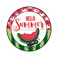 Thumbnail for HELLO SUMMER WWELCOME WATERMELON ANTS 10.5" Vinyl Wreath Sign - UTIC-VINYL-V1163