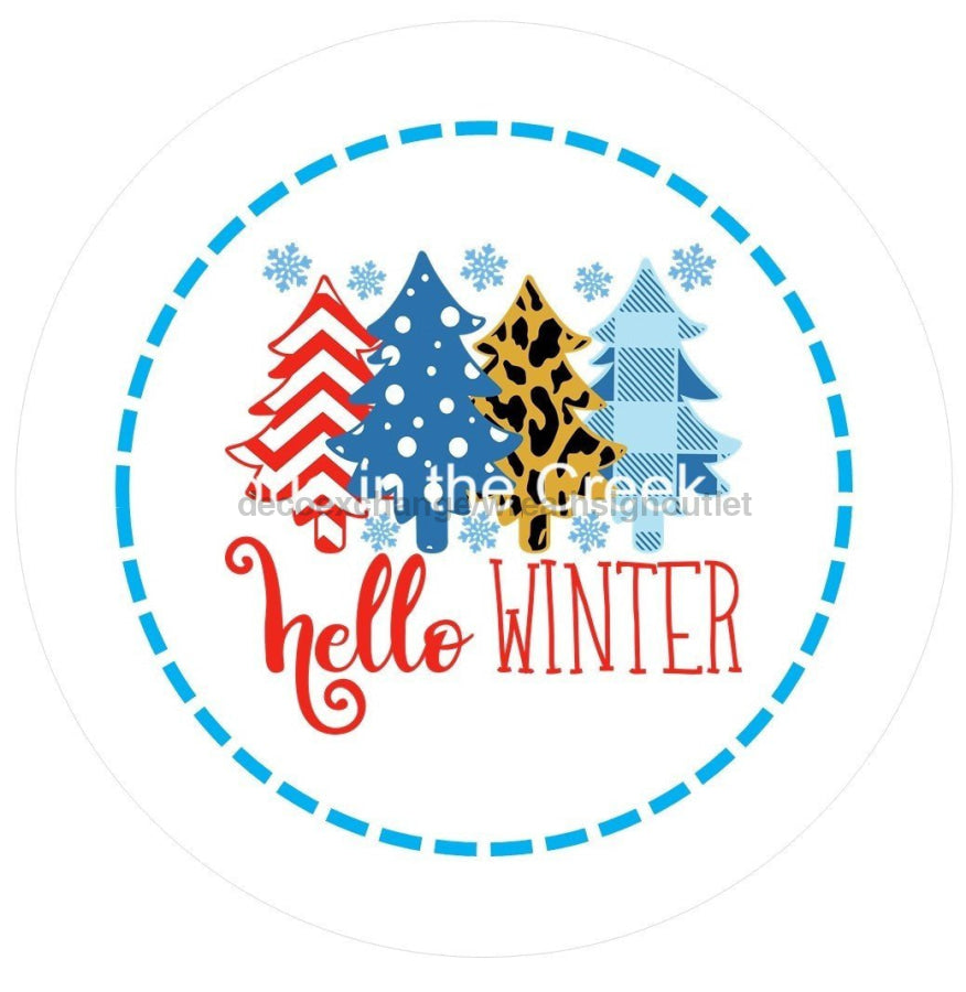 Hello Winter 10.5" Vinyl Wreath Sign - UTIC-VINYL-V680