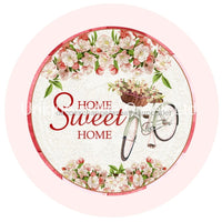 Thumbnail for HOME SWEET HOME FLORAL BIKE EVERYDAY SPRING SUMMER 10.5" Vinyl Wreath Sign - UTIC-VINYL-V1100