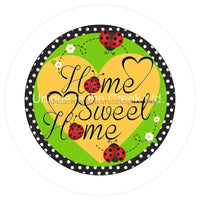 Thumbnail for HOME SWEET HOME POLKA DOT LADYBUG SPRING SUMMER DAISY 10.5" Vinyl Wreath Sign - UTIC-VINYL-V1114