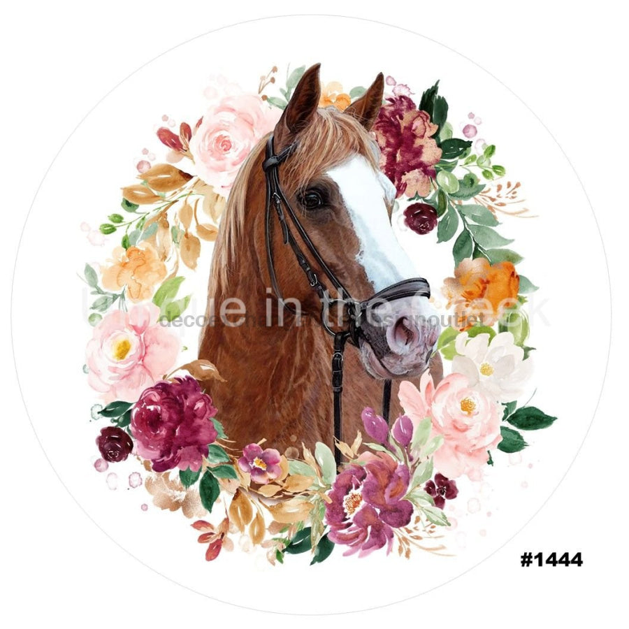 HORSE LEFT FARMHOUSE ANIMALS EVERYDAY SPRING SUMMER 10.5" Vinyl Wreath Sign - UTIC-VINYL-V1444