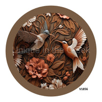 Thumbnail for HUMMINGBIRD CARVING 10.5" Vinyl Wreath Sign - UTIC-VINYL-V1856