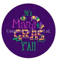 Thumbnail for IT'S MARDI GRAS Y'ALL MARDI GRAS SPRING 10.5" Vinyl Wreath Sign - UTIC-VINYL-V165