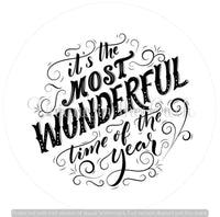 Thumbnail for It's The Most Wonderful Time of the Year Christmas Winter 10.5" Vinyl Wreath Sign - UTIC-VINYL-V188