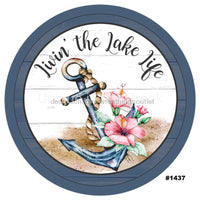 Thumbnail for LIVING THE LAKE LIFE ANCHOR SUMMER WELCOME 10.5" Vinyl Wreath Sign - UTIC-VINYL-V1437