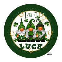 Thumbnail for LOTS O LUCK GNOMES / CLOVER ST PATRICKS DAY HOLIDAYS 10.5" Vinyl Wreath Sign - UTIC-VINYL-V1698