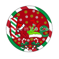 Thumbnail for LOVE CANDY CANE CHRISTMAS 10.5" Vinyl Wreath Sign - UTIC-VINYL-V1295