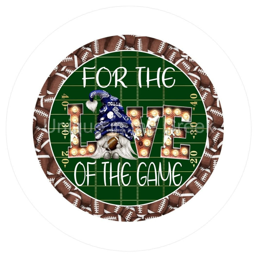 Love of the Game Gnome Football Sports Everyday 10.5" Vinyl Wreath Sign - UTIC-VINYL-V1190