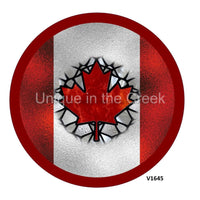 Thumbnail for MAPLE LEAF RED / WHITE STAINED GLASS LOOK PATRIOTIC CANADA 10.5" Vinyl Wreath Sign - UTIC-VINYL-V1645