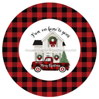 Thumbnail for Merry Christmas Buffalo Check Winter 10.5" Vinyl Wreath Sign - UTIC-VINYL-V728