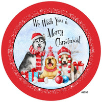 Thumbnail for Merry Christmas Gifts Dogs in Hats Pets 10.5" Vinyl Wreath Sign - UTIC-VINYL-V1550