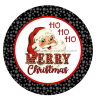 Thumbnail for MERRY CHRISTMAS HO HO HO SANTA 10.5" Vinyl Wreath Sign - UTIC-VINYL-V988