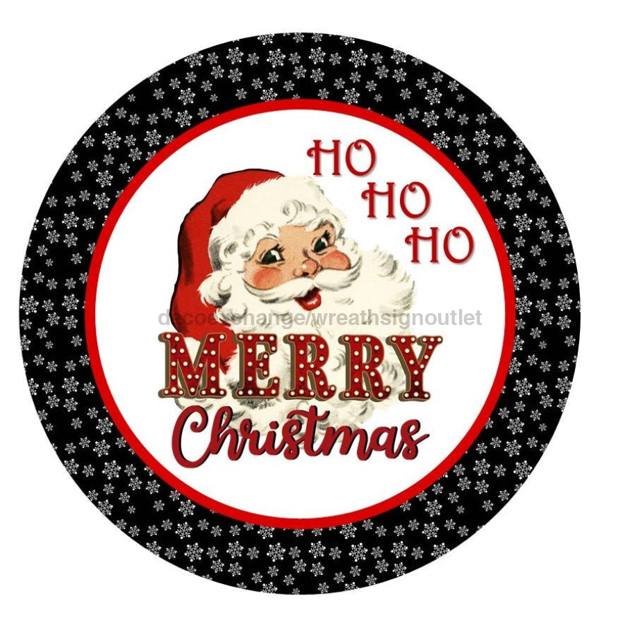 MERRY CHRISTMAS HO HO HO SANTA 10.5" Vinyl Wreath Sign - UTIC-VINYL-V988