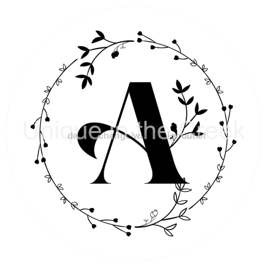 MONOGRAM LETTER A EVERYDAY 10.5" Vinyl Wreath Sign - UTIC-VINYL-V1298