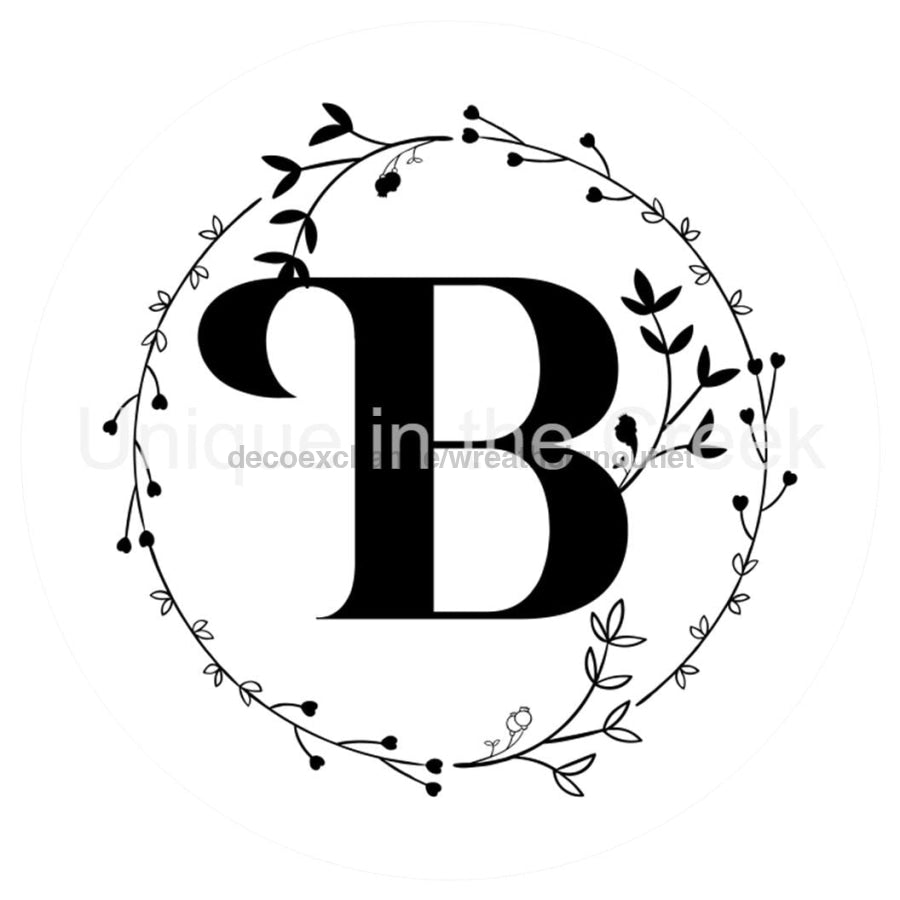 MONOGRAM LETTER B EVERYDAY 10.5" Vinyl Wreath Sign - UTIC-VINYL-V1299
