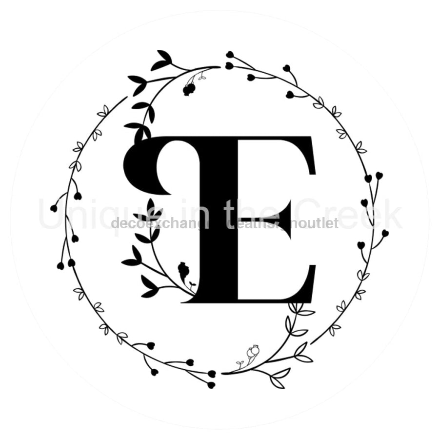 MONOGRAM LETTER E EVERYDAY 10.5" Vinyl Wreath Sign - UTIC-VINYL-V1302