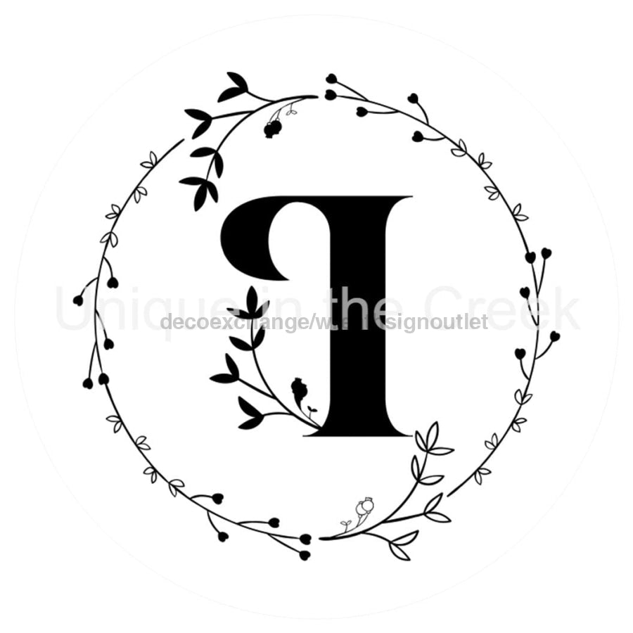 MONOGRAM LETTER I EVERYDAY 10.5" Vinyl Wreath Sign - UTIC-VINYL-V1306