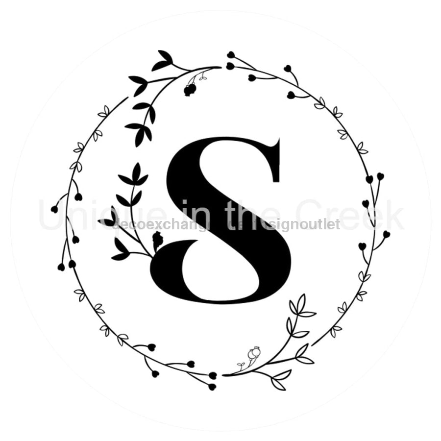 MONOGRAM LETTER S EVERYDAY 10.5" Vinyl Wreath Sign - UTIC-VINYL-V1316