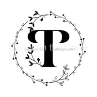 Thumbnail for MONOGRAM LETTER T EVERYDAY 10.5" Vinyl Wreath Sign - UTIC-VINYL-V1317
