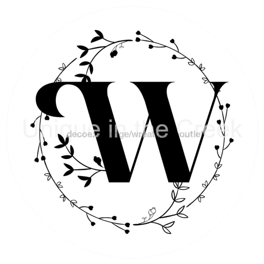 MONOGRAM LETTER W EVERYDAY 10.5" Vinyl Wreath Sign - UTIC-VINYL-V1320