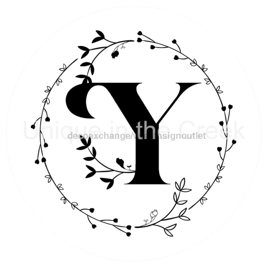 MONOGRAM LETTER Y EVERYDAY 10.5" Vinyl Wreath Sign - UTIC-VINYL-V1322