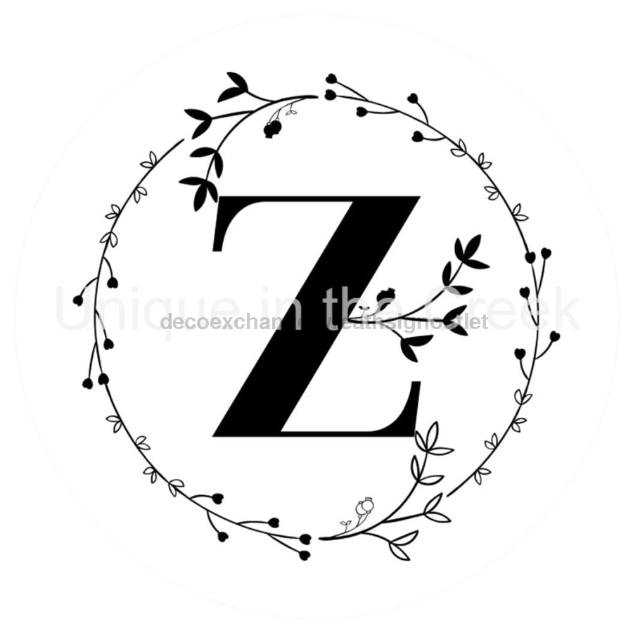 MONOGRAM LETTER Z EVERYDAY 10.5" Vinyl Wreath Sign - UTIC-VINYL-V1323