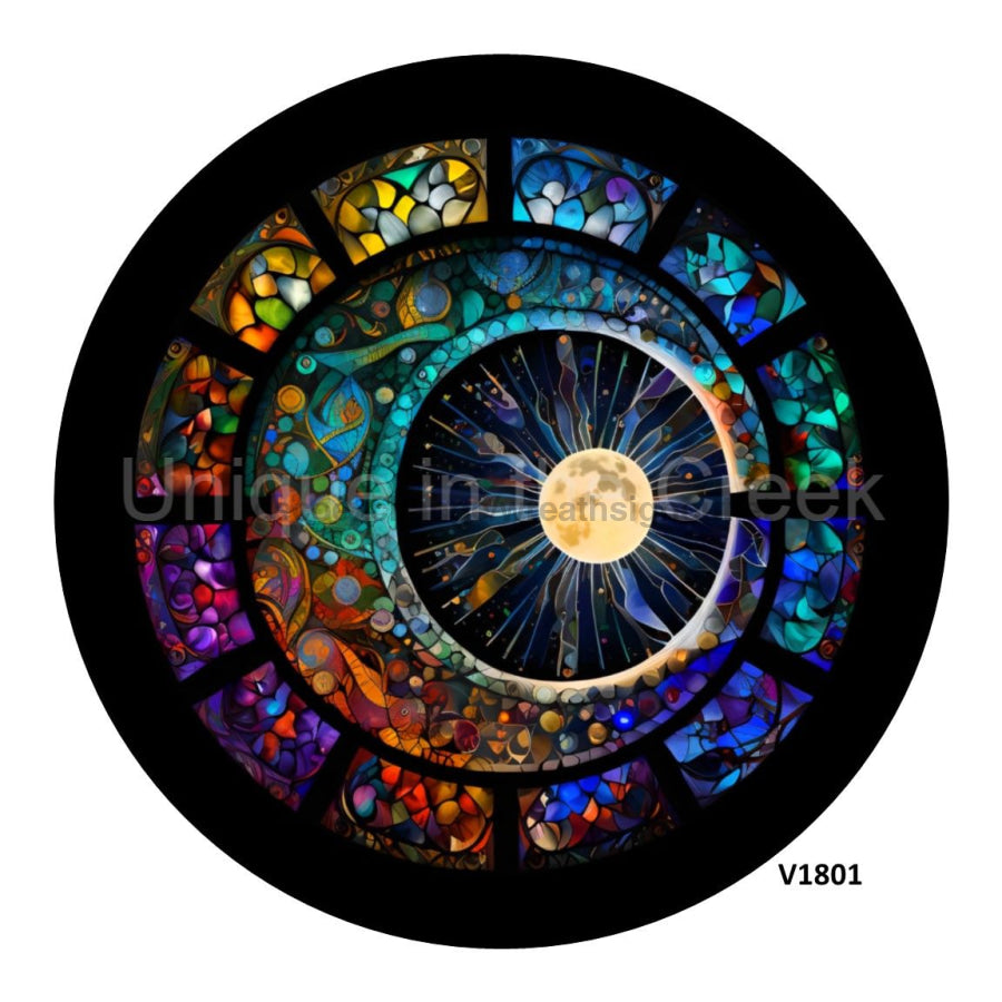MOON/SUN STAIN GLASS EVERYDAY 10.5" Vinyl Wreath Sign - UTIC-VINYL-V1801