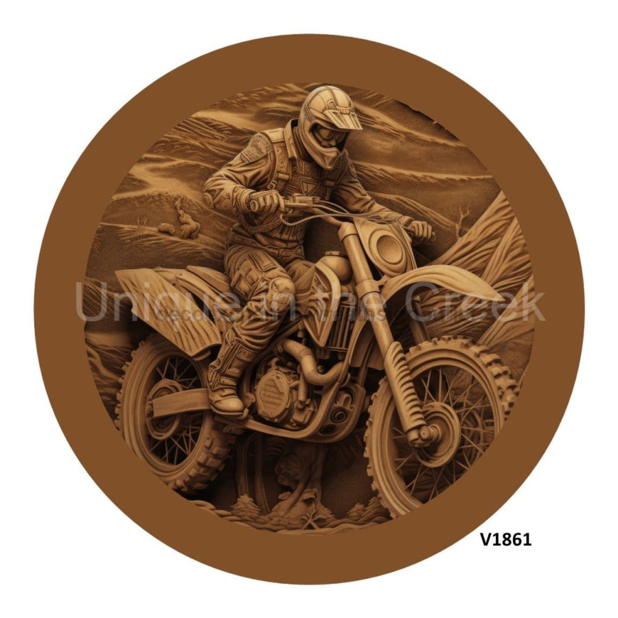 MOTORCROSS CARVING EVERYDAY 10.5" Vinyl Wreath Sign - UTIC-VINYL-V1861