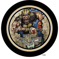 Thumbnail for NO Football GOLD/BLACK Beware...you are entering a football zone Sports 10.5" Vinyl Wreath Sign - UTIC-VINYL-V1987
