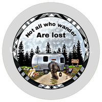 Thumbnail for NOT ALL WHO WONDER PLAID RV EVERYDAY SPRING SUMMER CAMPER 10.5" Vinyl Wreath Sign - UTIC-VINYL-V1098
