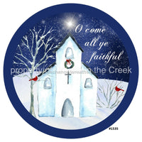 Thumbnail for O Come All Ye Faithful Church Christmas Religious 10.5" Vinyl Wreath Sign - UTIC-VINYL-V1535