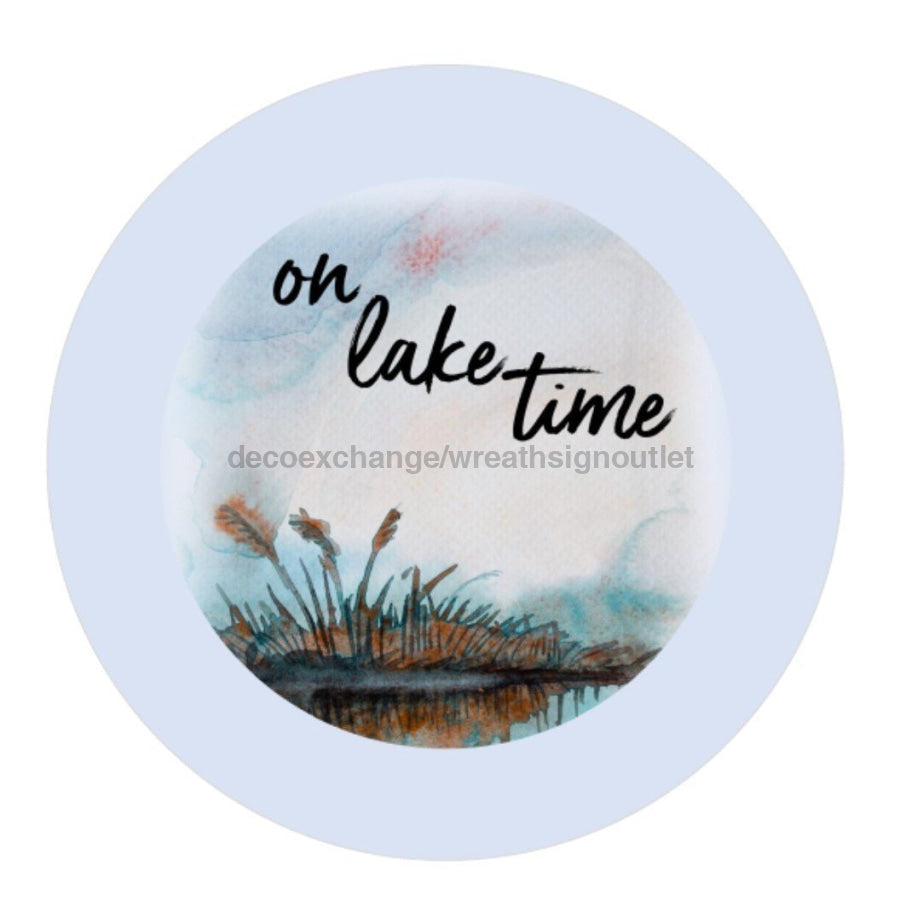 ON LAKE TIME SUMMER EVERYDAY 10.5" Vinyl Wreath Sign - UTIC-VINYL-V635