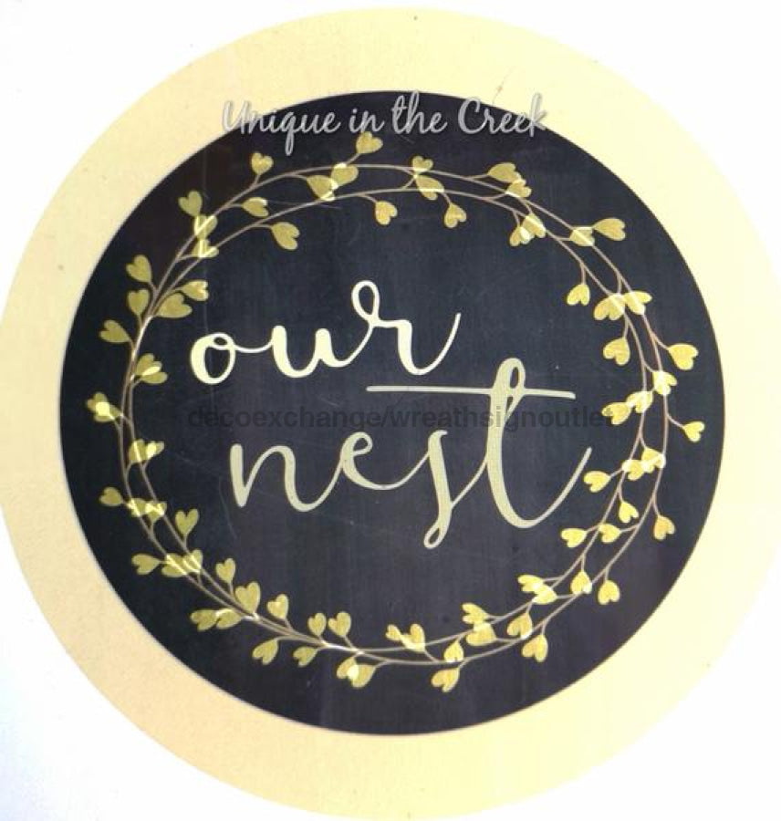 OUR NEST VINTAGE WELCOME EVERYDAY 10.5" Vinyl Wreath Sign - UTIC-VINYL-V223