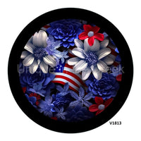 Thumbnail for PATRIOTIC FLORALS AMERICAN FLAG SUMMER EVERYDAY 10.5" Vinyl Wreath Sign - UTIC-VINYL-V1813